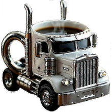 Tazza da caffè in ceramica da 11 once a forma di camion, realizzata a mano, regalo unico per gli amanti dei camion. Bianco