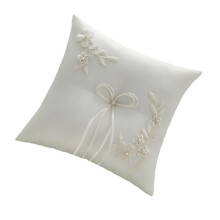 Exquisite Pearls Pearl Cushion Bows For Wedding Flower Girl Ring Pillow Beige Polyester For Wedding Planners