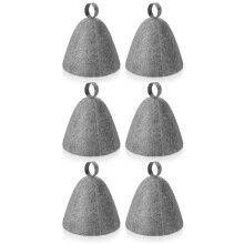 6 Stuks Saunahoed Vilten Badhoed Hoofdbescherming Absorberende Saunakap voor Sauna Douchebad Stoombadaccessoires