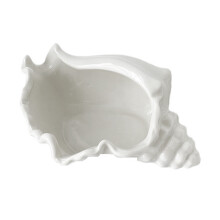 Conch Shell Tea Light Candle Holder, Shell Jewelry Dish, Ocean Beach Theme Ceramic White Shell Jewelry Tray