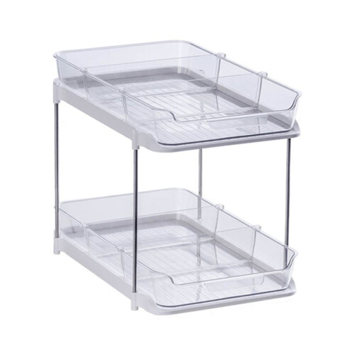 2-Tier Multi-Purpose Bathroom Organizers and Storage, Stackable Kitchen Pantry Organization S 1