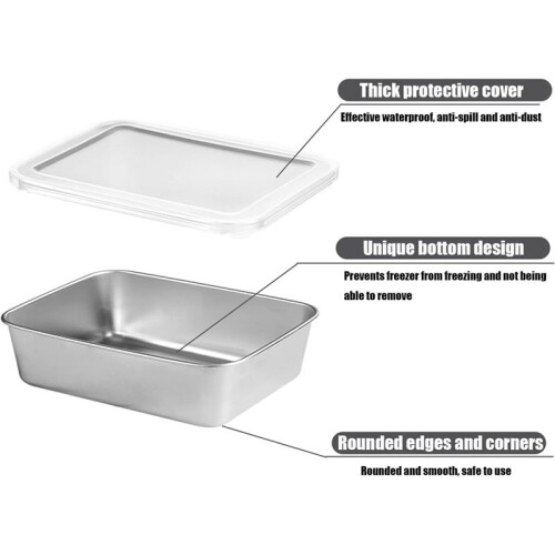 BehåLlare Av Rostfritt StåL för MatföRvaring, MatföRvaring Bento Box Container, LäCksäKer Silikonlock DiskmaskinsäKer 1