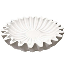 Gecanneleerde Ruffle Decoratieve Kom Hars Sint-Jakobsschelp Fruitschaal Sleutelkom voor Ingangstafel Kom voor Koffie Eettafel Console