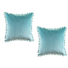 Fluwelen Kussenhoes Zachte Decoratieve Kussensloop Covers Home Decor Kamer Decoratie Bank Kussenslopen Bal Kant Kussensloop