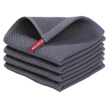 Torchons de Cuisine 100 % Coton Tissé Gaufré, Torchons Ultra Doux, Absorbants, à SéChage Rapide, Gris Foncé