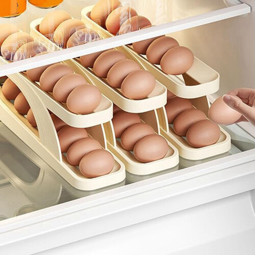 Egg Holder Dispenser for Refrigerator,Automatically Rolling Egg Storage Container,Space Saving Egg Tray for Refrigerator 2