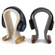 U Shape Leather Headphone Holder Tabletop Support Headset Display Stand for PC Gaming Earbuds Shelf Hanger,Creamy-White