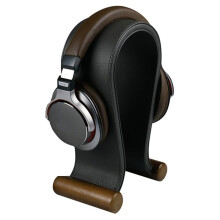 U Shape Leather Headphone Holder Tabletop Support Headset Display Stand for PC Gaming Earbuds Shelf Hanger,Black
