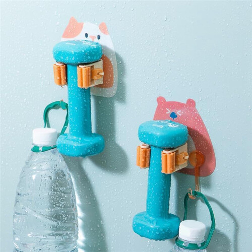 Lovely Bear Mop Holder Hook Included, Strong Load Capacity, Waterproof, Easy Installation, Multicolored 2