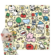 Grooming Cat Fabric Wrap Adhesive Pet Restraint Cloth Soft Flexible Fabric Open LayFlat Design 70x70 MultiUse
