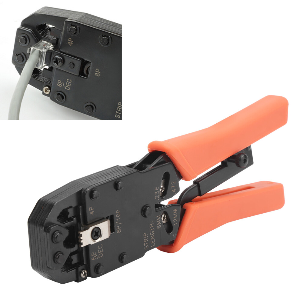 High Carbon Steel Crimp Pliers Ht-200R For Telecom Connectors, 205Mm Orange 4691378902551