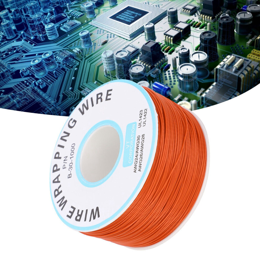 Tinned Copper Wrapping Wire 0.25Mm Core 0.55Mm Orange 105C 3141379018061