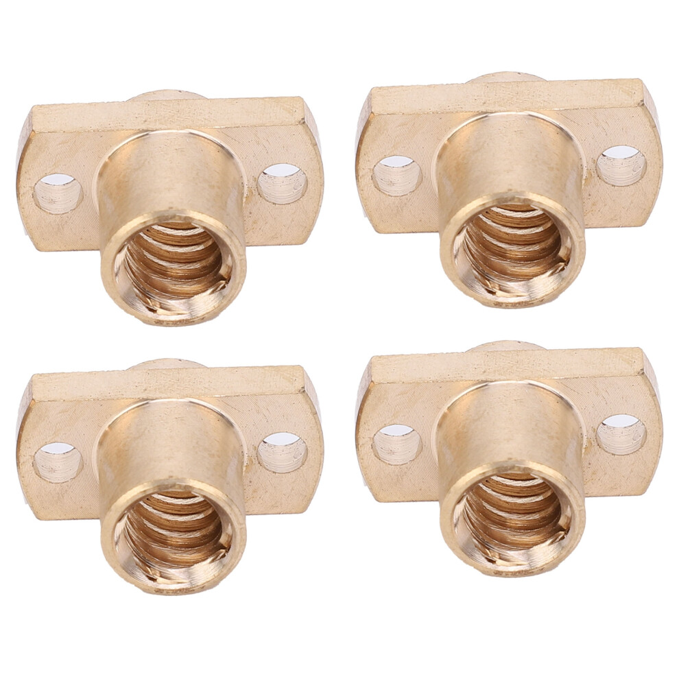 4Pcs Brass T8 Trapezoidal Nut H Flange Fasteners 8Mm For 3D Printer 8781378940090