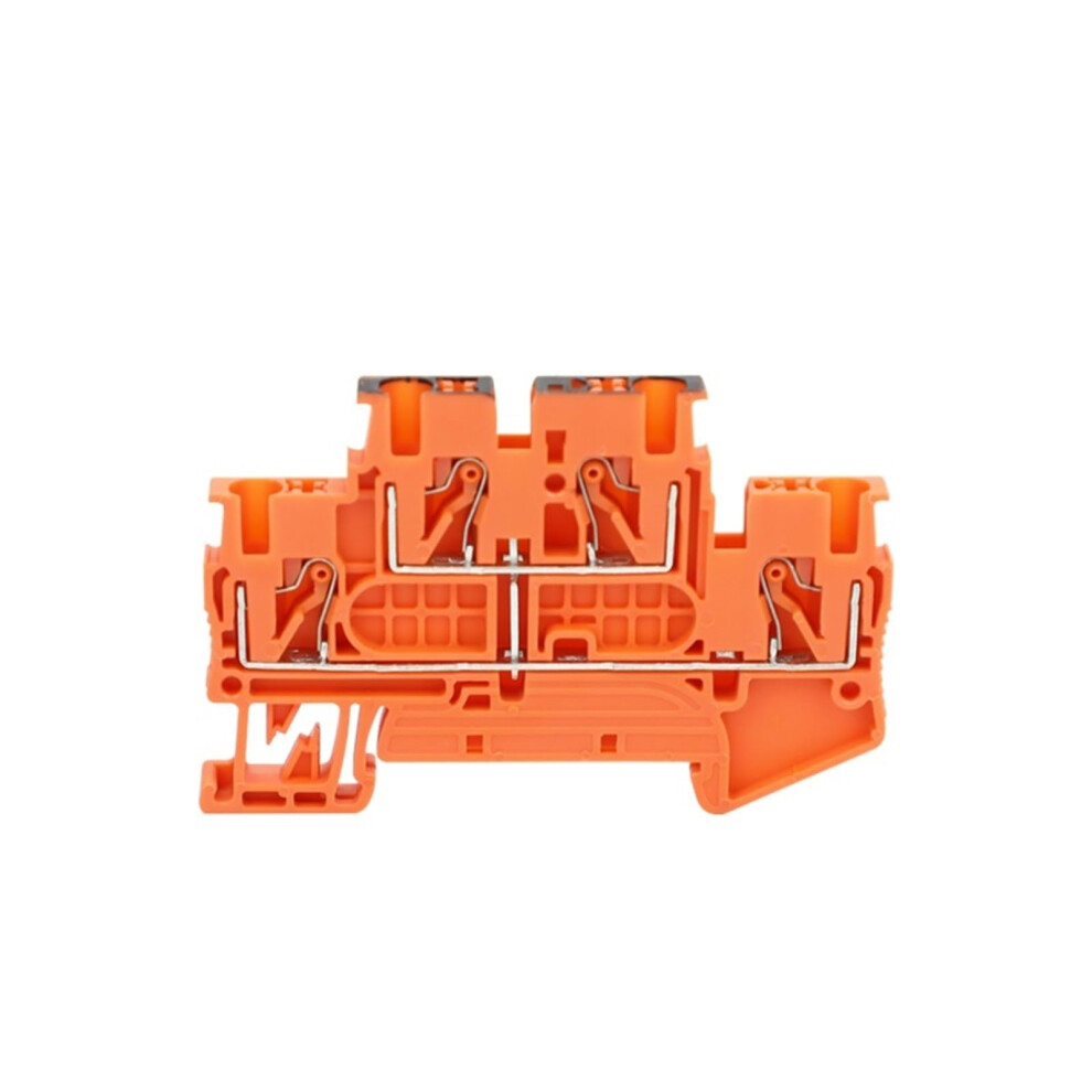 2.5Pv Double Level Terminal Block Din Rail Mount 2.5Mm2 Pushin Connector 10 Pcs Orange 9382693076854