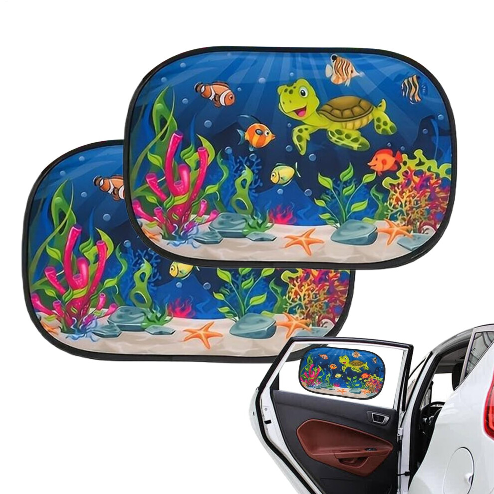 Car Window Covers Electrostatic Adhesive Mesh Sun Shade Cartoon Motifs Turtle 47X30 Cm Reusable Windscreen Antiglare 9382693076878