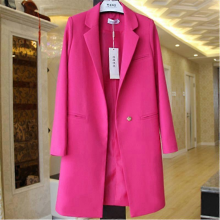Damen-Blazer, schmal geschnitten, langärmelig, lässig, winddicht, rosa, XXL