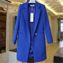 Damen-Blazer, schmal geschnitten, langärmlig, lässig, winddicht, Königsblau, XL