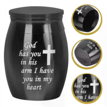 Decorative Urn for Adult & Baby Ashes, Keepsake ContainerBlack
