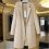 Damen-Blazer, schmal geschnitten, langärmelig, lässig, winddicht, beige, Größe M 1