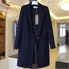 Damen-Blazer, schmal geschnitten, langärmelig, lässig, winddicht, marineblau, XXL