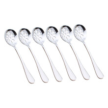 Stainless Steel Slotted Spoons Set 6Piece Ergonomic Handles Reusable Serving Utensils For Kitchen Portable Daily Use