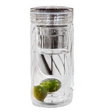 Glass Tea Infuser Double Wall Glass Tea Cup with Lid, Large Capacity Heat Resistant for Home Office