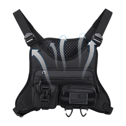 Chest Pack With Phone Holder Front Pack For Men Lightweight Adjustable Strap Hydration Pack For Biking Jogging