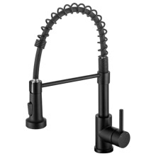 Kitchen Taps Stainless Steel Spring PullOut Faucet Brushed Black Finish For Hot And Cold Water Kitchen Sink