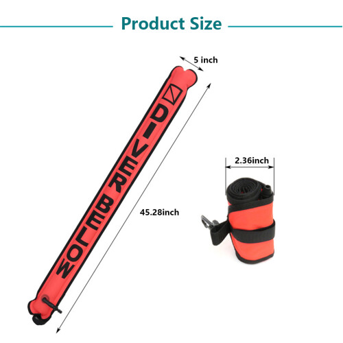 (Fluorescent Red) Marker Buoy Scuba Diving with Rotatable Hook SMB Floating Accessories 1