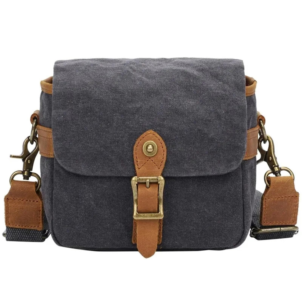 Camera Bag Canvas Slr Micro Single Messenger Bag Waterproof Wearresistant Shoulder Backpack Dark/Grey 9189345525933