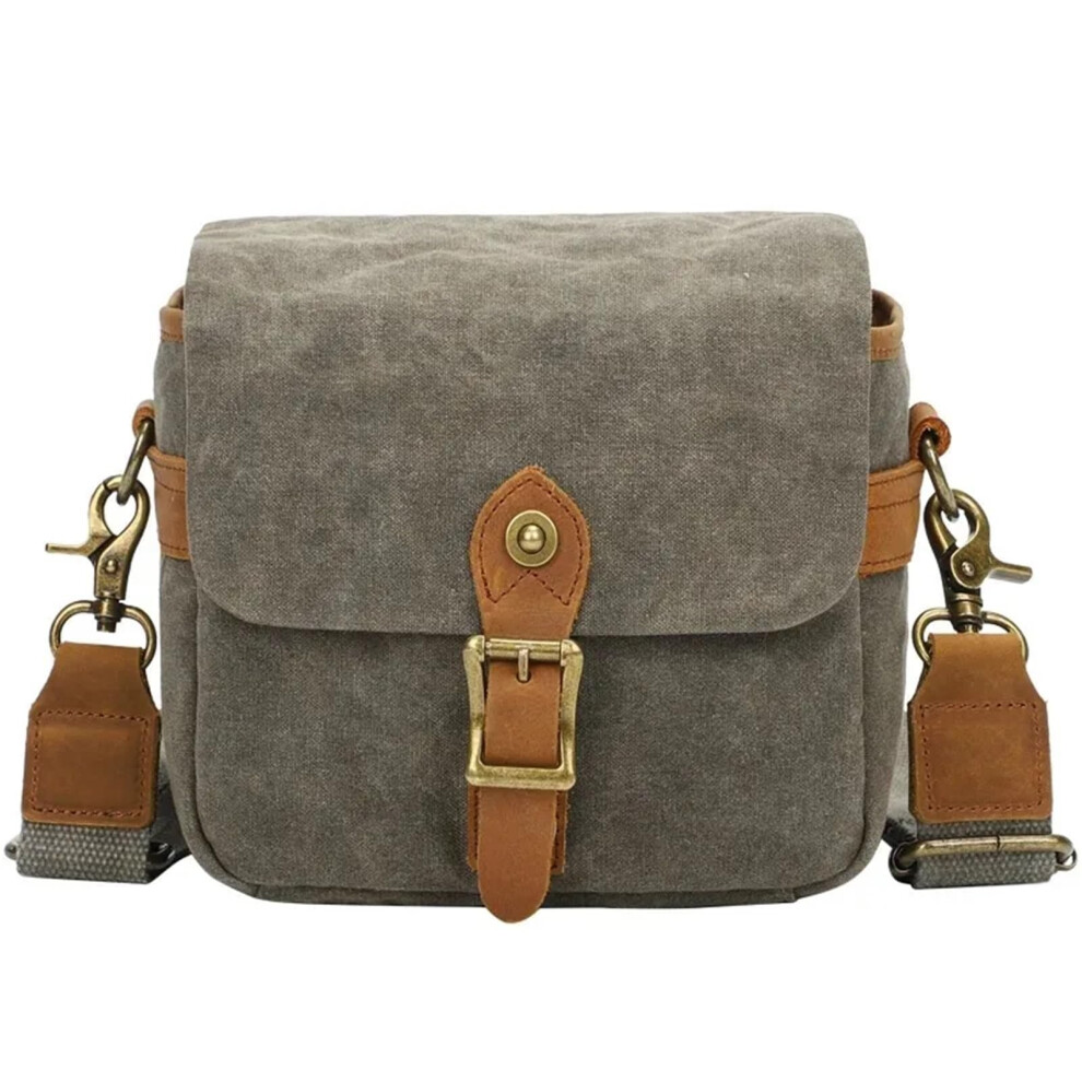 Camera Bag Canvas Slr Messenger Bag Microsize, Waterproof Wearresistant Shoulder Photography Backpack, Dark/Green 9347817485714