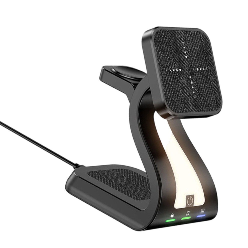 15W 3 In 1 Wireless Charging Station With Night For Phone Watch Earbuds Â Light/Black 9094768894668