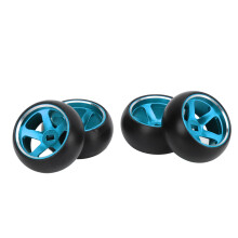 4PCS Pneus de drift en alliage d'aluminium pour voitures miniatures 1/28, Bleu