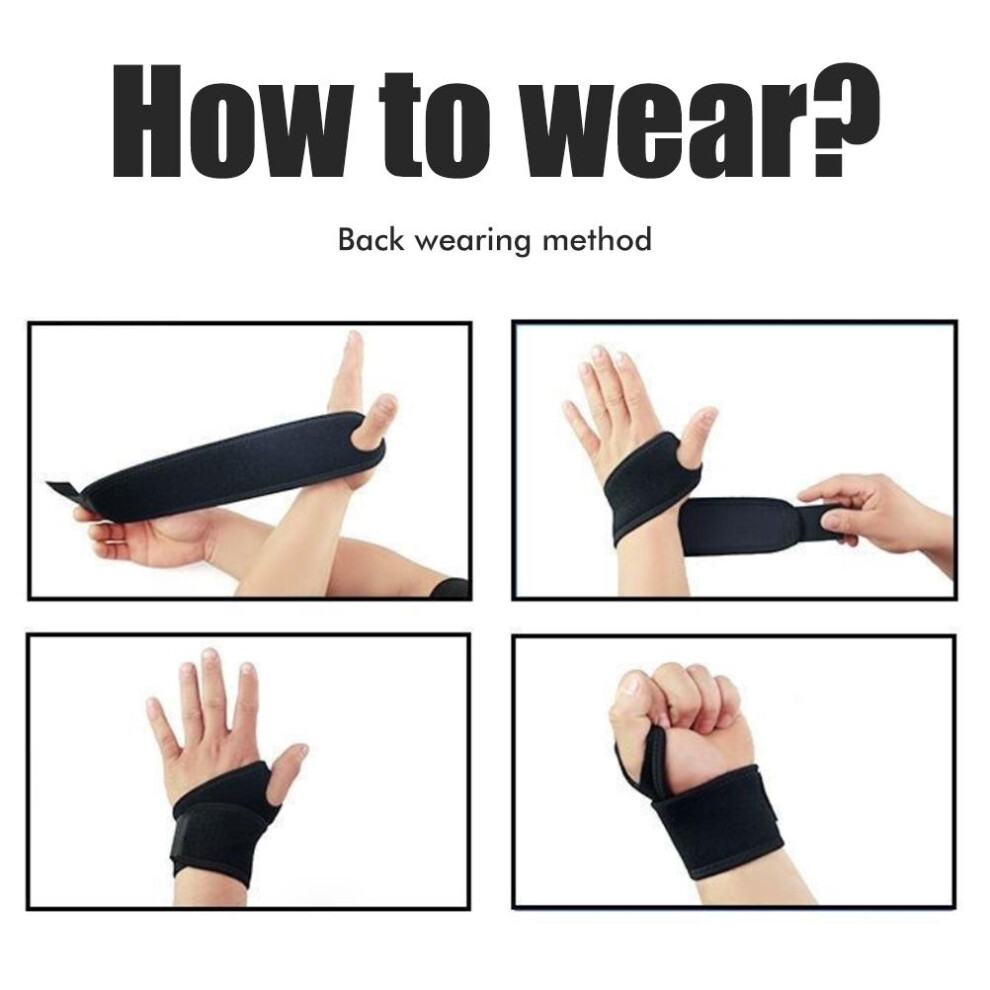 2Pcs Adjustable Nylon Wrist Brace Supports, 12.2" Universal Fit