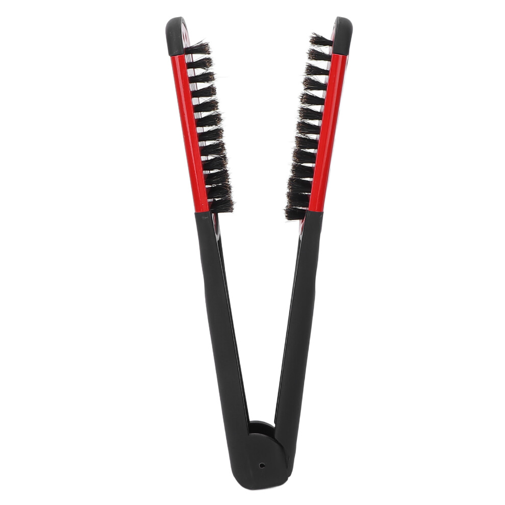 Clamp Hair Brush Straightener Double Sided Bristle Brush For Smoothing And Styling With Anti Static Design Heat Resistant Suitable For Professional