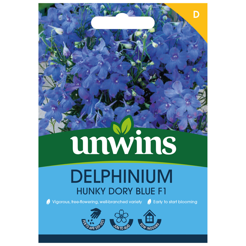 Unwins Delphinium Hunky Dory F1 Blue