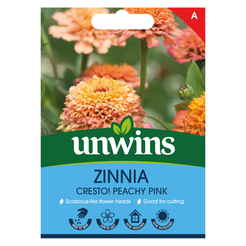 Unwins Zinnia Cresto Peachy Pink