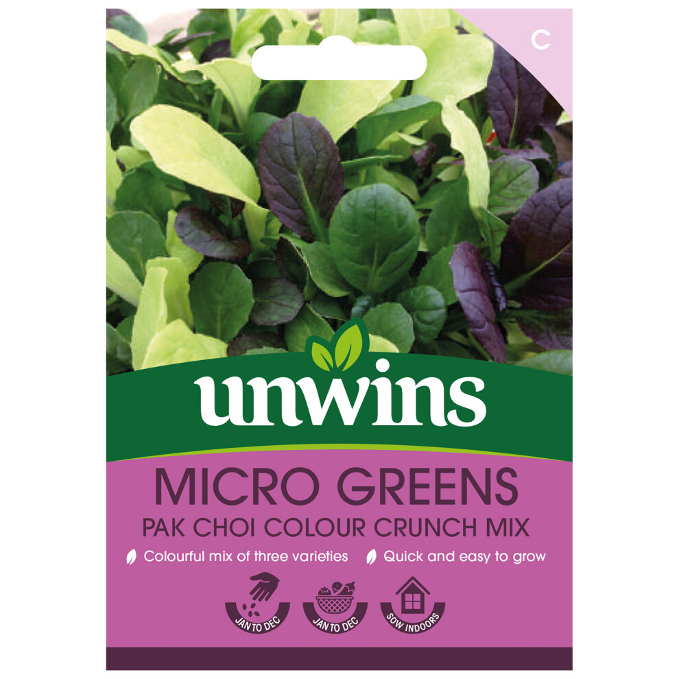 Unwins Microgreens Pak Choi Colour Crunch Mix