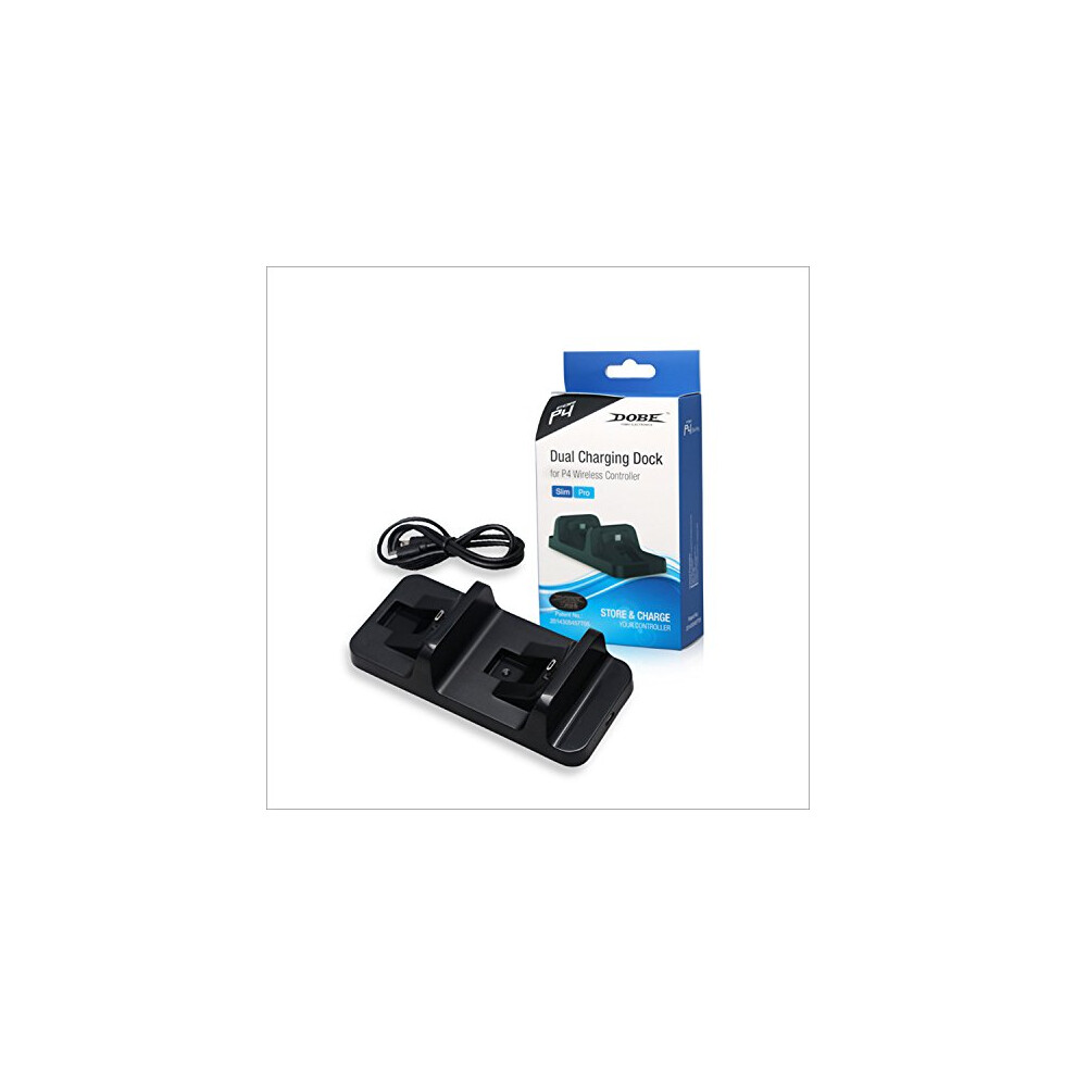 Ps4 Dual Charging Dock Compact Station For Ps4, Ps4 Slim, Ps4 Pro Controller Black 9347817372878