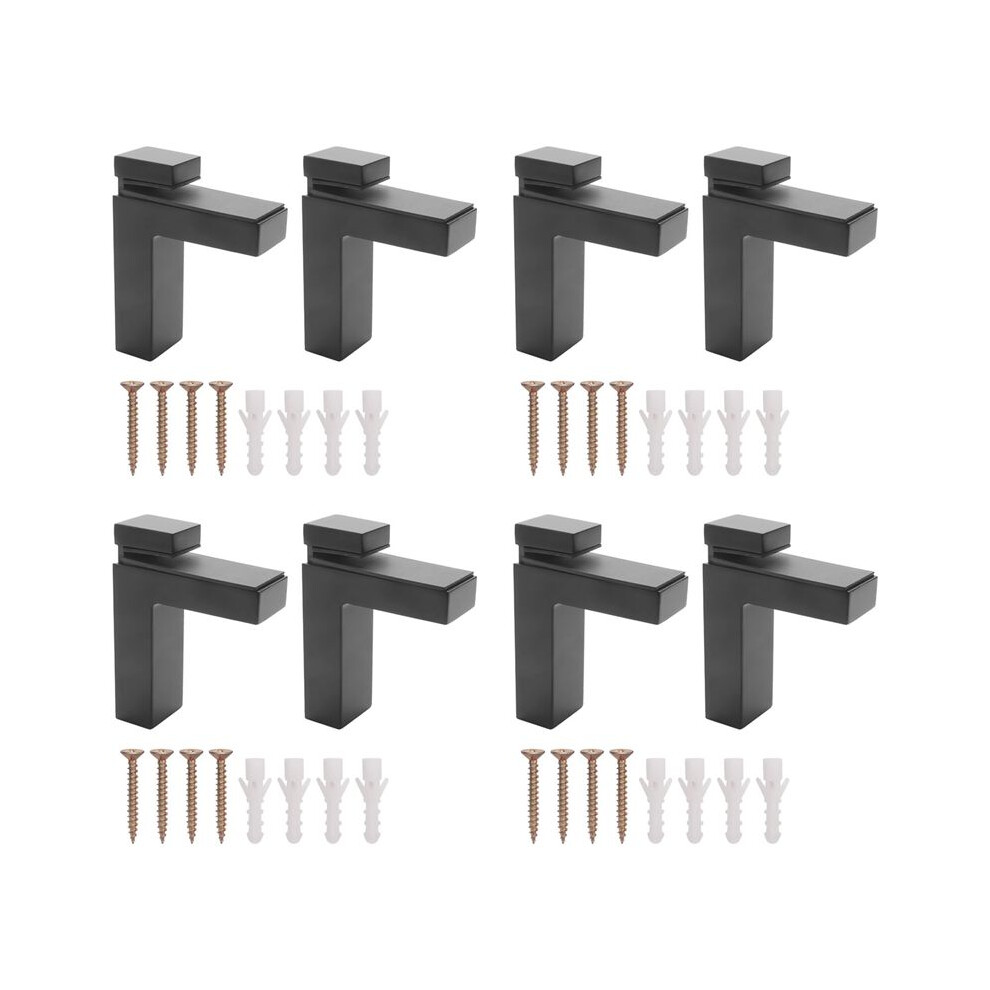 8 Pcs Adjustable Wood/Glass Shelf Bracket Wall Mount Heavy Duty Floating Brackets For 3-28Mm Thick Shelves,Black 6032169435236
