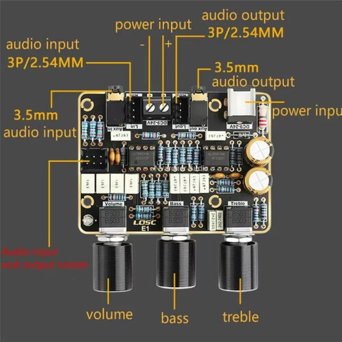 NE5532  Preamlifier Tone Board Active Filter Amplifier Preamp with Adjustment Volume Control for Home Theater 2