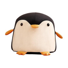 Penguin Footstool Cartoon Pouffe Black For Entryway And Living Room