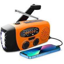 Wind Up Solar Radio,Solarbaby Portable Hand Crank Radio with AM/FM, Emergency Radio with 2000 mAh Rechargeable Power Bank,SOS Alarm, LED Torch Dynamo