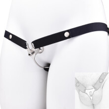 BDSM Chastity Cage Men's Penis Cage Inverted Imitation Female Vagina Flat Cage Black Wearable SM Bondage Set for Couples