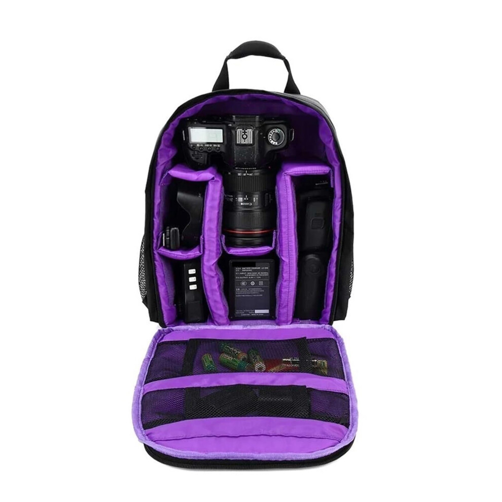 Camera Backpack Dslr Camera Bag Water Resistant Multi Functional Breathable Purple 9382693198501