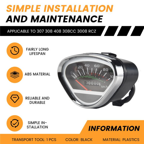 Motorcycle Speedometer 100Km/H Tachometer Odometer Instrument for  DAX 70 1
