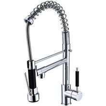 All Copper MultiFunction Spring Dish Faucet Hot and Cold Single Hole Rotating Pull Kitchen Faucet