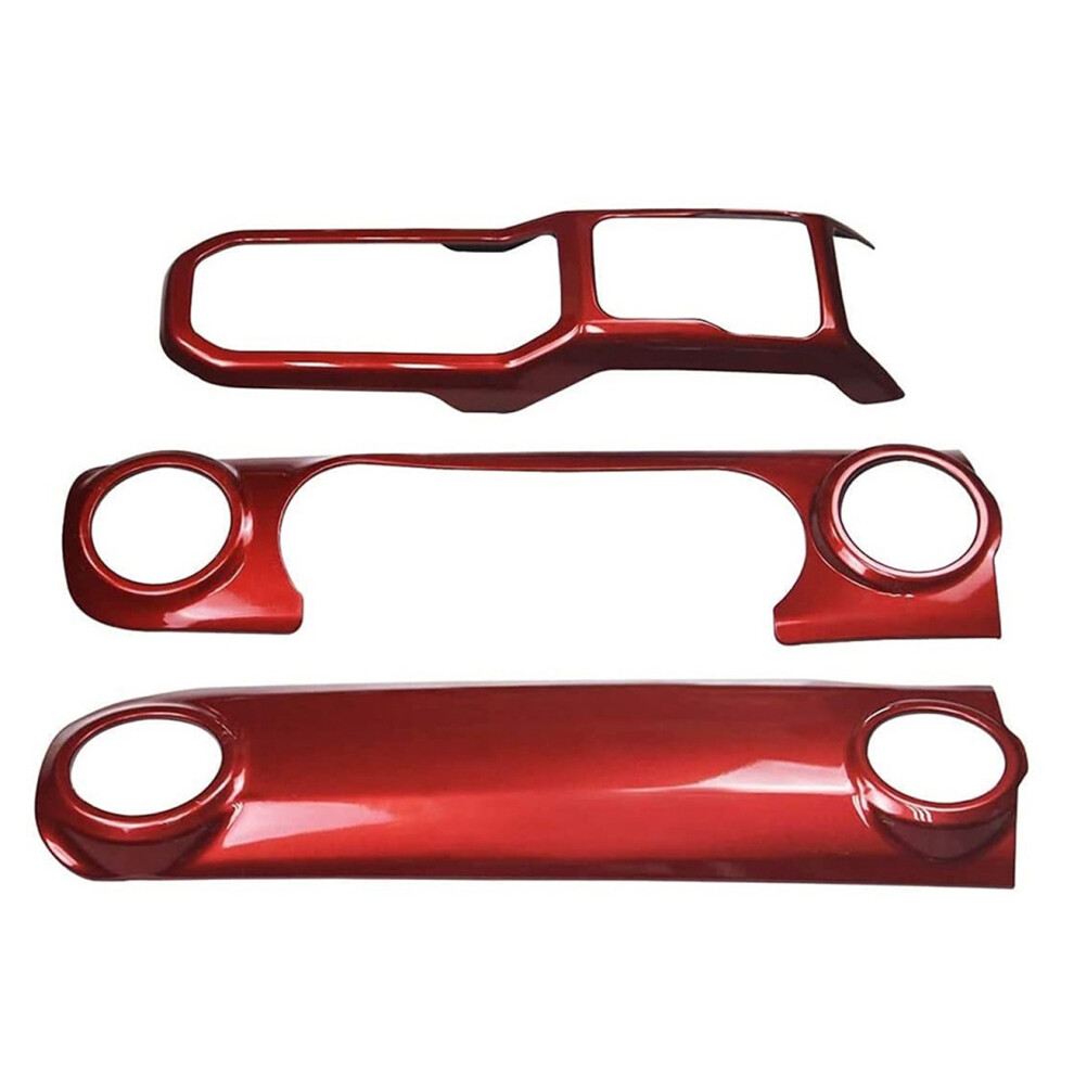 Jl Center Console Panel Dashboard Cover Trim For Jl 2018-2021/ Gladiator Jt 2020 Accessories (Red) Red 6031910101482