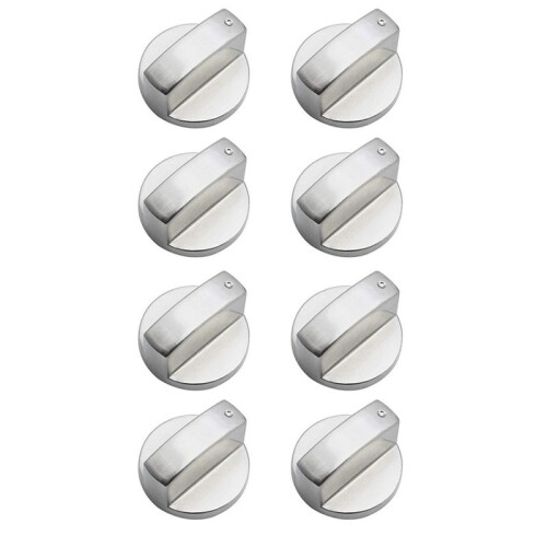 8 PCS Metal Silver Gas Stove Cooker Knobs Adapter Oven  Cooking Surface Control Locks Cookware Parts Replacement