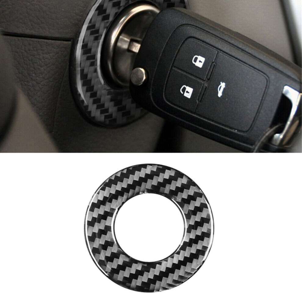 Carbon Fiber Engine Start Ignition Circle Cover Trim Sticker For Cruze 2009-2015 Interior Accessories 6132025457140
